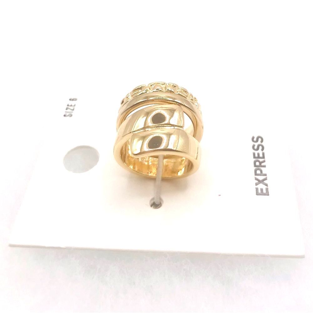 Express Gold Stacked Rings Modern Design Size 6 - Picture 3 of 6
